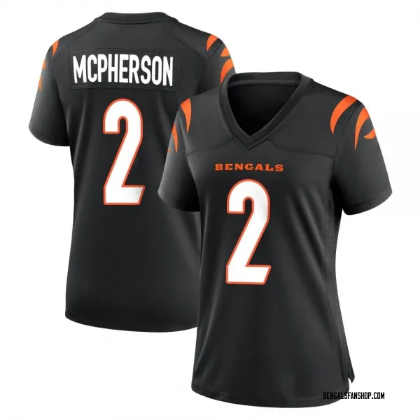 Women's Evan McPherson Cincinnati Bengals Game Black Team Color Jersey