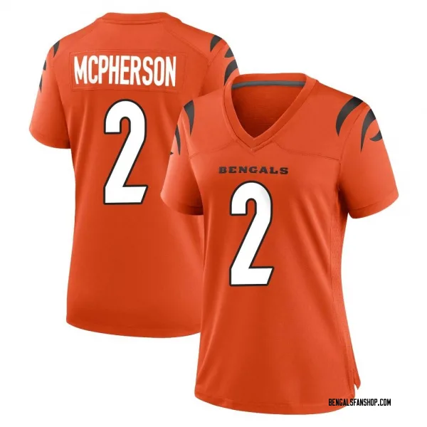 Women's Evan McPherson Cincinnati Bengals Game Orange Jersey