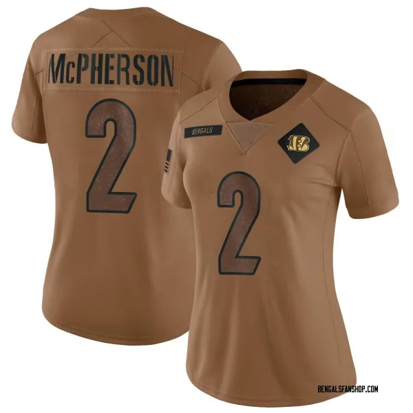 Women's Evan McPherson Cincinnati Bengals Limited Brown 2023 Salute To Service Jersey