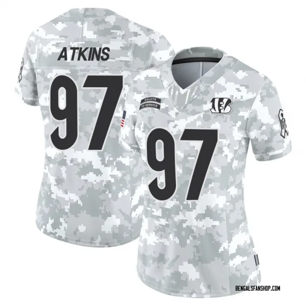 Women's Geno Atkins Cincinnati Bengals Limited Arctic Camo 2024 Salute to Service Jersey