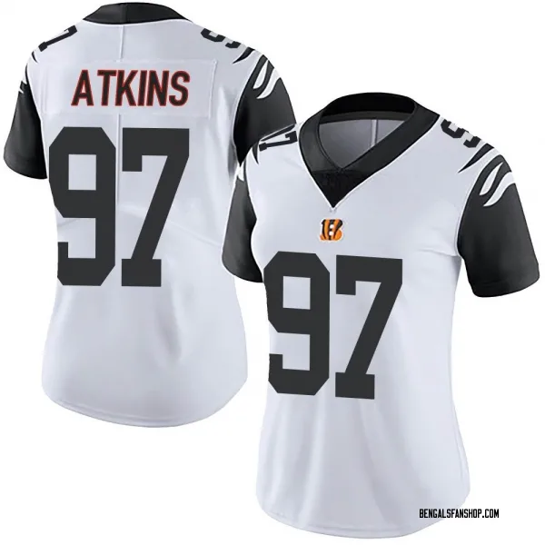 Women's Geno Atkins Cincinnati Bengals Limited White Color Rush Vapor Untouchable Jersey