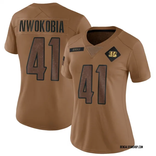 Women's Isaiah Nwokobia Cincinnati Bengals Limited Brown 2023 Salute To Service Jersey