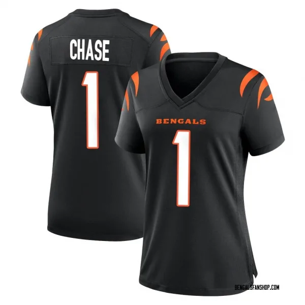 Women's Ja'Marr Chase Cincinnati Bengals Game Black Team Color Jersey