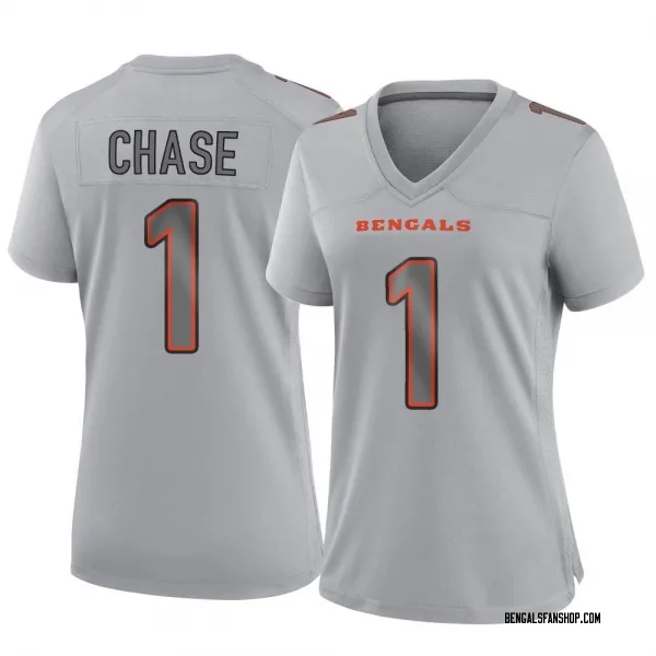 Women's Ja'Marr Chase Cincinnati Bengals Game Gray Atmosphere Fashion Jersey