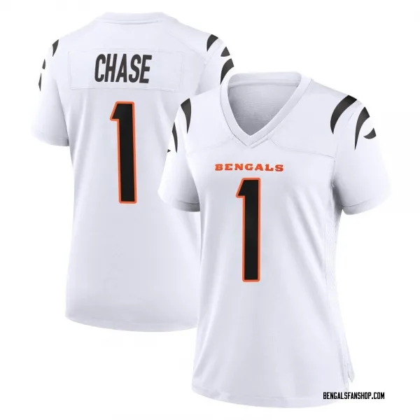Women's Ja'Marr Chase Cincinnati Bengals Game White Jersey