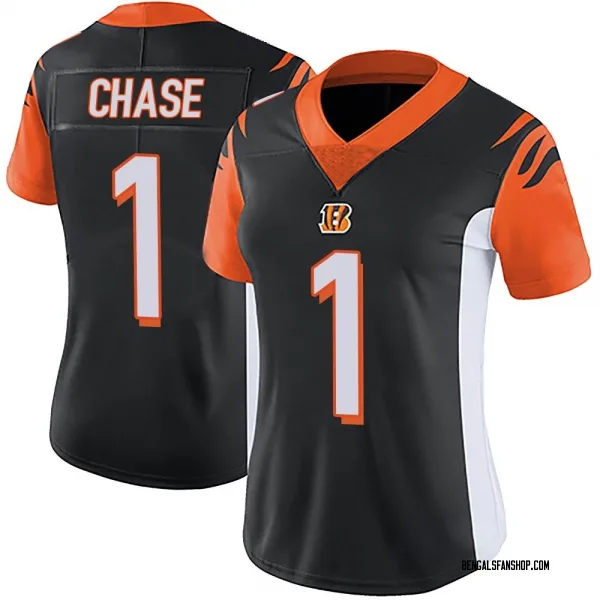 Women's Ja'Marr Chase Cincinnati Bengals Limited Black Team Color Vapor Untouchable Jersey