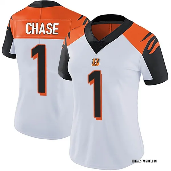 Women's Ja'Marr Chase Cincinnati Bengals Limited White Vapor Untouchable Jersey