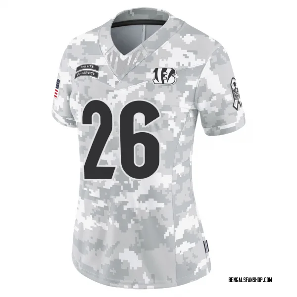 Women's Ja'Sir Taylor Cincinnati Bengals Limited Arctic Camo 2024 Salute to Service Jersey