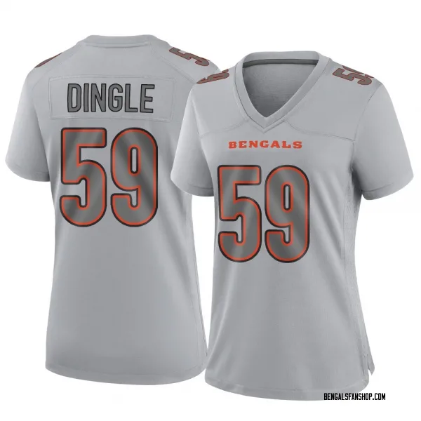 Women's Jack Dingle Cincinnati Bengals Game Gray Atmosphere Fashion Jersey
