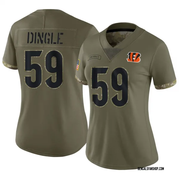 Women's Jack Dingle Cincinnati Bengals Limited Olive 2022 Salute To Service Jersey