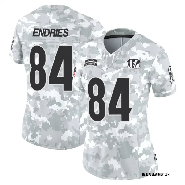 Women's Jack Endries Cincinnati Bengals Limited Arctic Camo 2024 Salute to Service Jersey