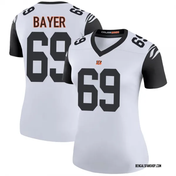 Women's Jacob Bayer Cincinnati Bengals Legend White Color Rush Jersey