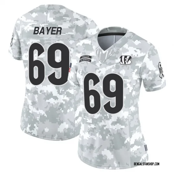 Women's Jacob Bayer Cincinnati Bengals Limited Arctic Camo 2024 Salute to Service Jersey
