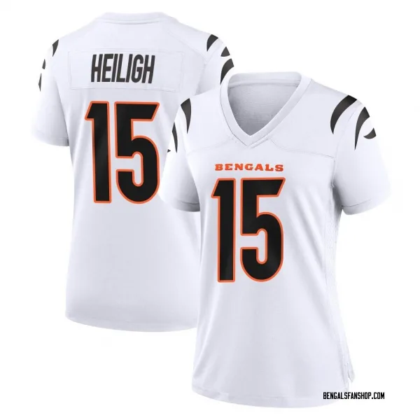 Women's Jaivon Heiligh Cincinnati Bengals Game White Jersey