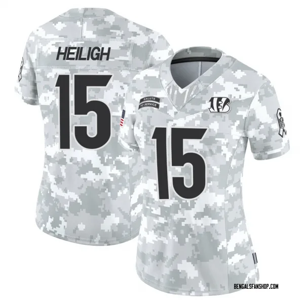 Women's Jaivon Heiligh Cincinnati Bengals Limited Arctic Camo 2024 Salute to Service Jersey