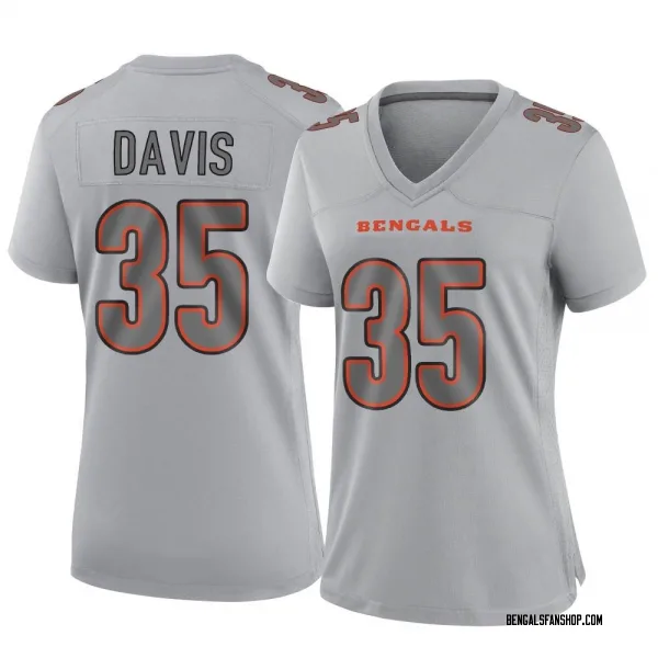 Women's Jalen Davis Cincinnati Bengals Game Gray Atmosphere Fashion Jersey