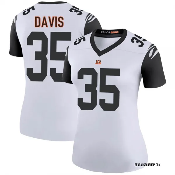 Women's Jalen Davis Cincinnati Bengals Legend White Color Rush Jersey