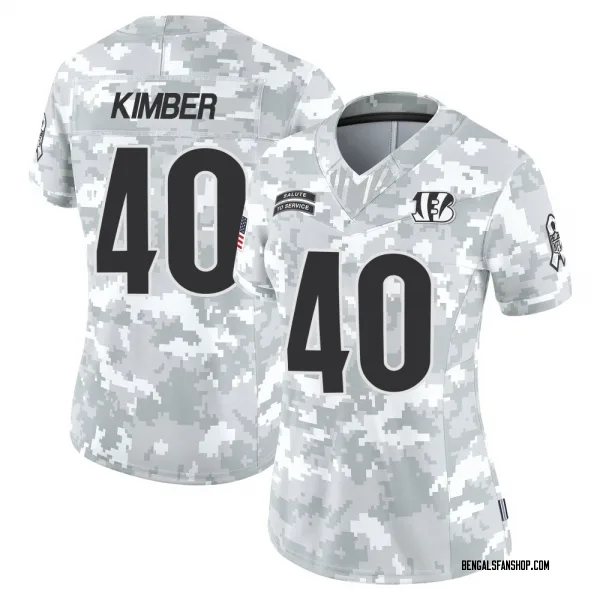 Women's Jalen Kimber Cincinnati Bengals Limited Arctic Camo 2024 Salute to Service Jersey