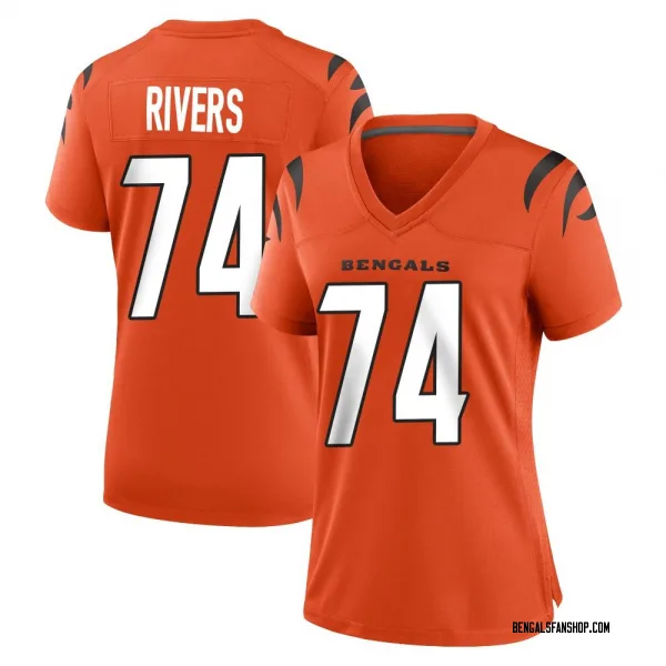 Women's Jalen Rivers Cincinnati Bengals Game Orange Jersey