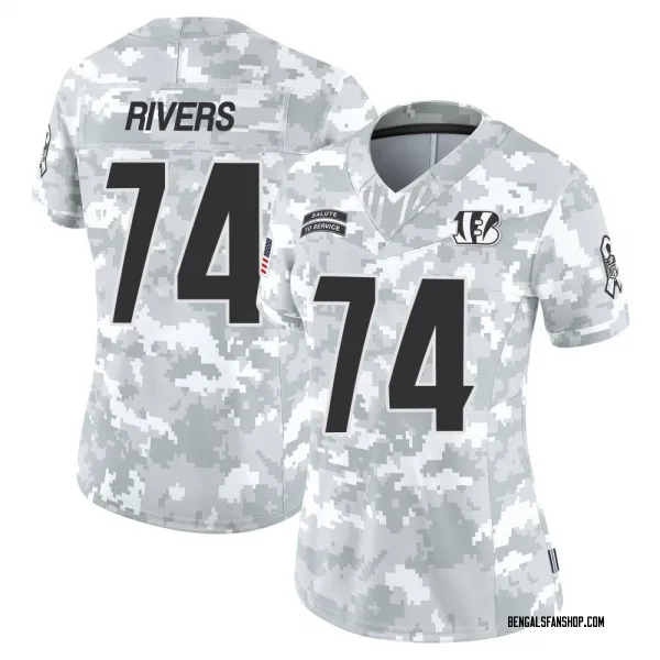 Women's Jalen Rivers Cincinnati Bengals Limited Arctic Camo 2024 Salute to Service Jersey
