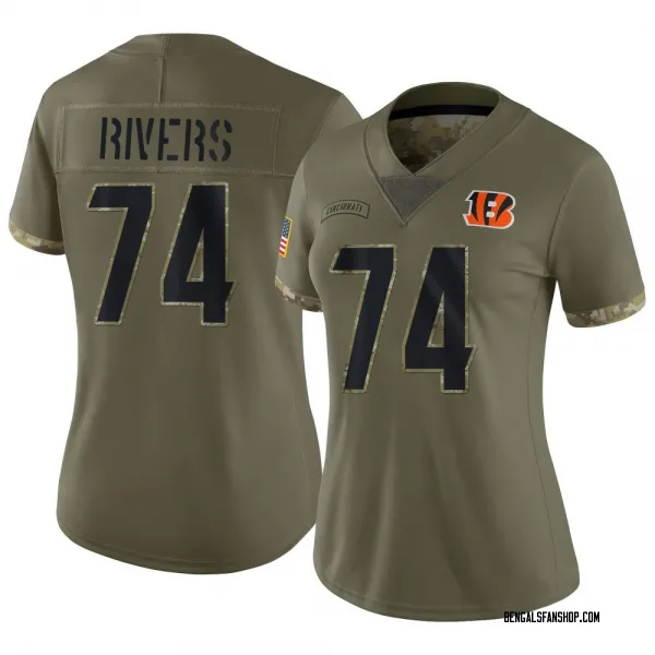 Women's Jalen Rivers Cincinnati Bengals Limited Olive 2022 Salute To Service Jersey