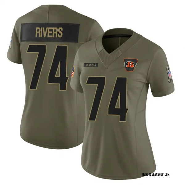 Women's Jalen Rivers Cincinnati Bengals Limited Olive 2025 Salute to Service Jersey
