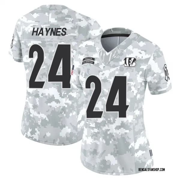 Women's Jamal Haynes Cincinnati Bengals Limited Arctic Camo 2024 Salute to Service Jersey