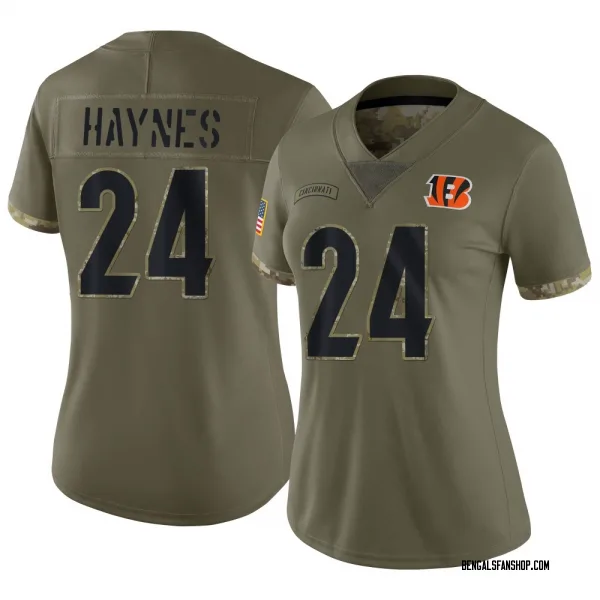 Women's Jamal Haynes Cincinnati Bengals Limited Olive 2022 Salute To Service Jersey