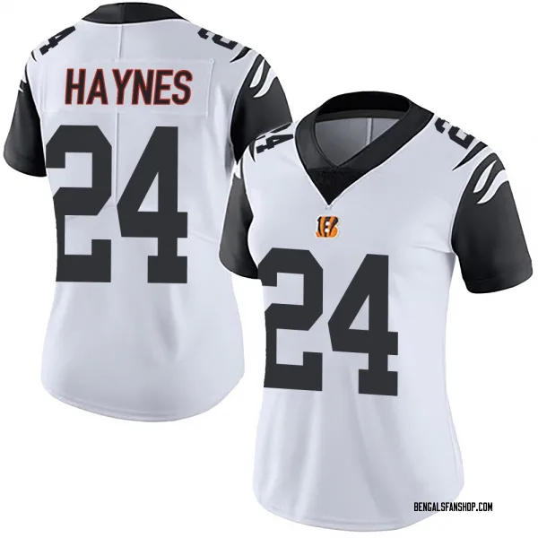 Women's Jamal Haynes Cincinnati Bengals Limited White Color Rush Vapor Untouchable Jersey