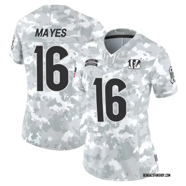Women's Jamoi Mayes Cincinnati Bengals Limited Arctic Camo 2024 Salute to Service Jersey