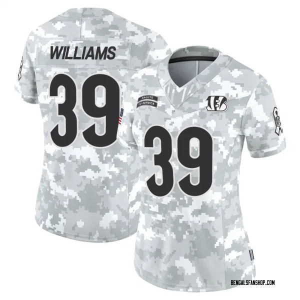 Women's Jarveon Williams Cincinnati Bengals Limited Arctic Camo 2024 Salute to Service Jersey