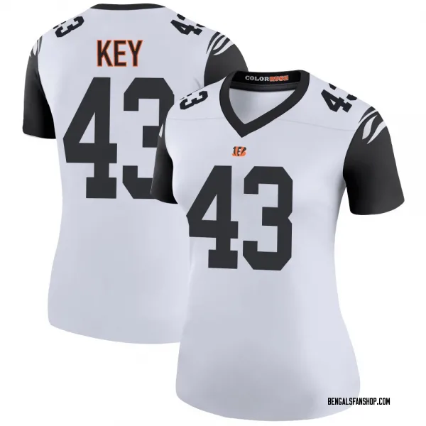 Women's Jaylen Key Cincinnati Bengals Legend White Color Rush Jersey