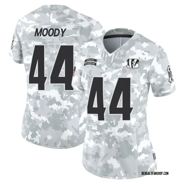 Women's Jaylen Moody Cincinnati Bengals Limited Arctic Camo 2024 Salute to Service Jersey