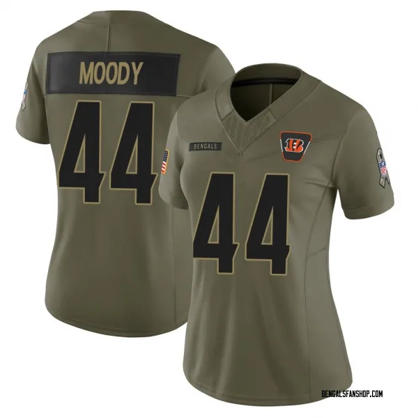 Women's Jaylen Moody Cincinnati Bengals Limited Olive 2025 Salute to Service Jersey