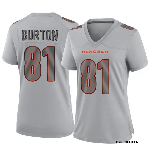 Women's Jermaine Burton Cincinnati Bengals Game Gray Atmosphere Fashion Jersey