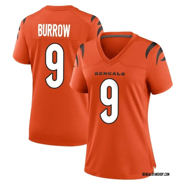 Women's Joe Burrow Cincinnati Bengals Game Orange Jersey