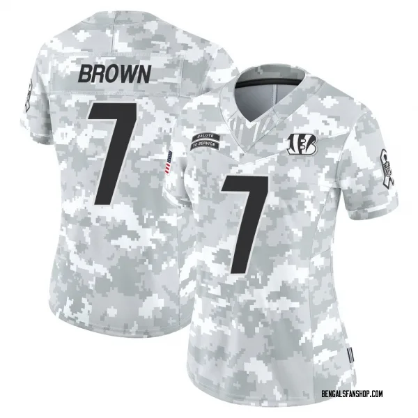 Women's Jon Brown Cincinnati Bengals Limited Arctic Camo 2024 Salute to Service Jersey