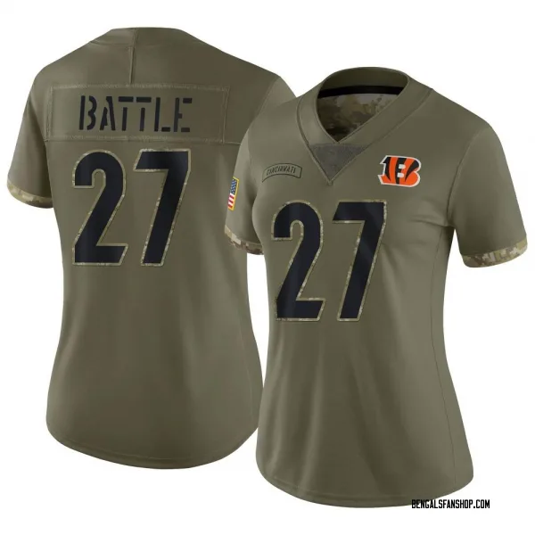 Women's Jordan Battle Cincinnati Bengals Limited Olive 2022 Salute To Service Jersey