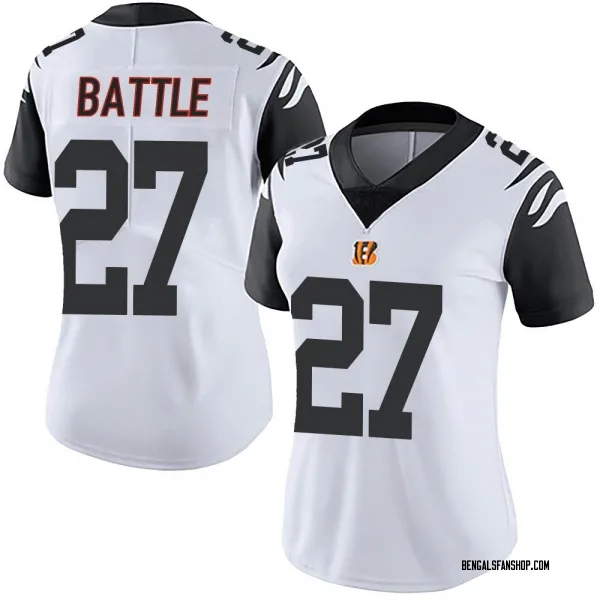 Women's Jordan Battle Cincinnati Bengals Limited White Color Rush Vapor Untouchable Jersey
