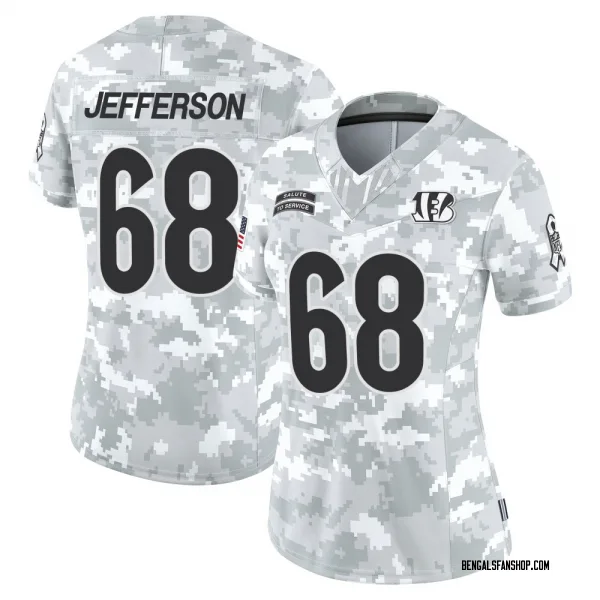 Women's Jordan Jefferson Cincinnati Bengals Limited Arctic Camo 2024 Salute to Service Jersey
