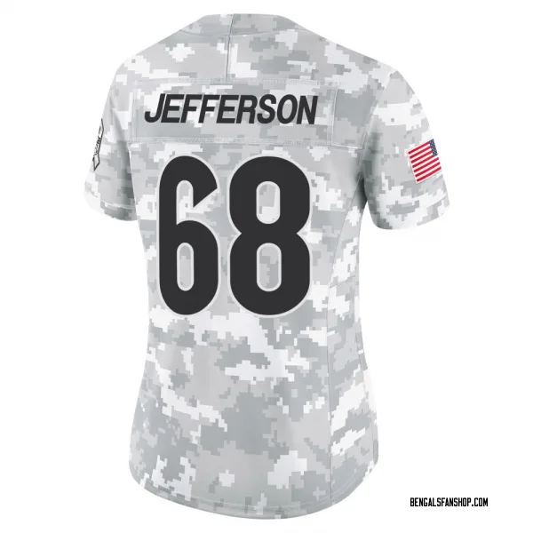 Women's Jordan Jefferson Cincinnati Bengals Limited Arctic Camo 2024 Salute to Service Jersey