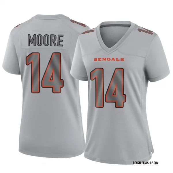 Women's Jordan Moore Cincinnati Bengals Game Gray Atmosphere Fashion Jersey