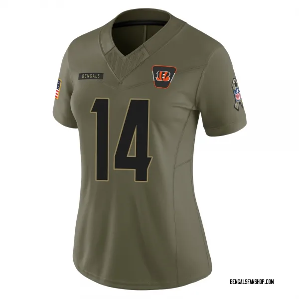 Women's Jordan Moore Cincinnati Bengals Limited Olive 2025 Salute to Service Jersey