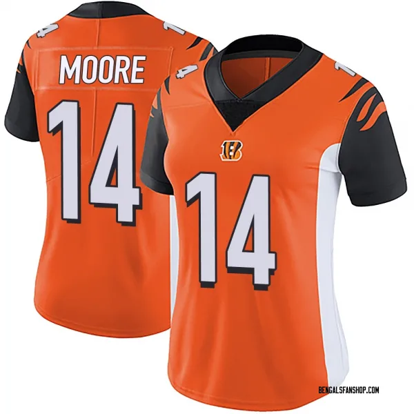 Women's Jordan Moore Cincinnati Bengals Limited Orange Vapor Untouchable Jersey