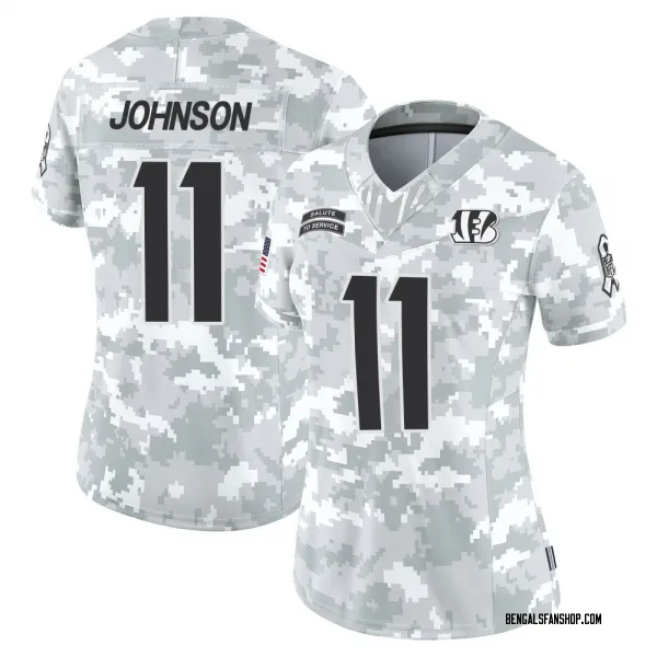 Women's Josh Johnson Cincinnati Bengals Limited Arctic Camo 2024 Salute to Service Jersey