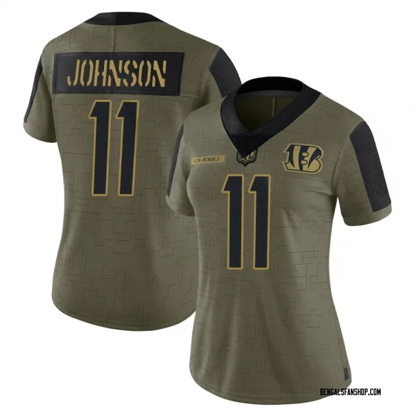 Women's Josh Johnson Cincinnati Bengals Limited Olive 2021 Salute To Service Jersey