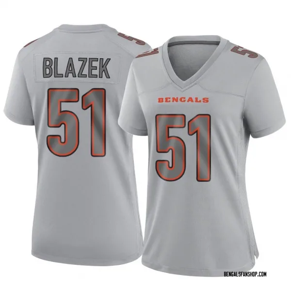 Women's Justin Blazek Cincinnati Bengals Game Gray Atmosphere Fashion Jersey