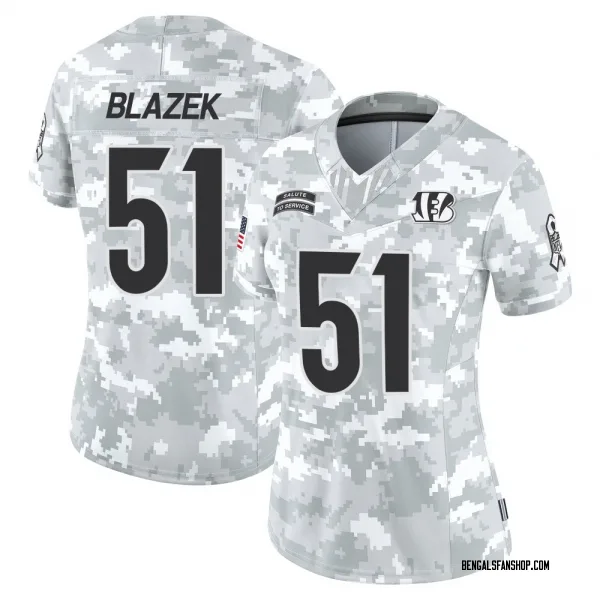 Women's Justin Blazek Cincinnati Bengals Limited Arctic Camo 2024 Salute to Service Jersey