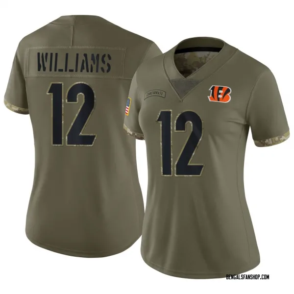 Women's Ke'Shawn Williams Cincinnati Bengals Limited Olive 2022 Salute To Service Jersey