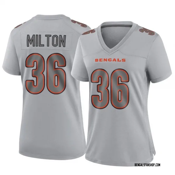 Women's Kendall Milton Cincinnati Bengals Game Gray Atmosphere Fashion Jersey